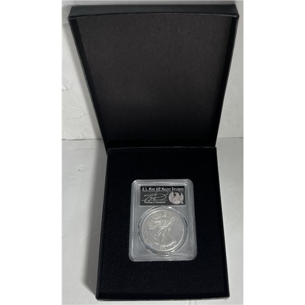 2016-W American Silver Eagle PCGS PR70 DCAM Signed By Thomas S. Cleveland