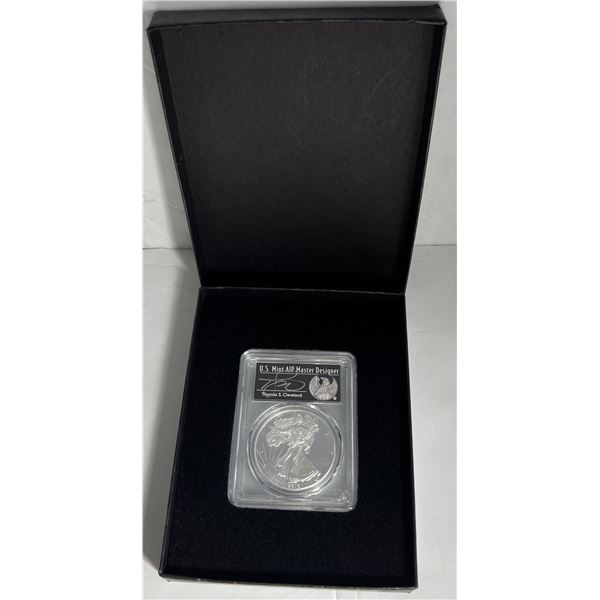 2016-W American Silver Eagle PCGS PR70 DCAM Signed By Thomas S. Cleveland