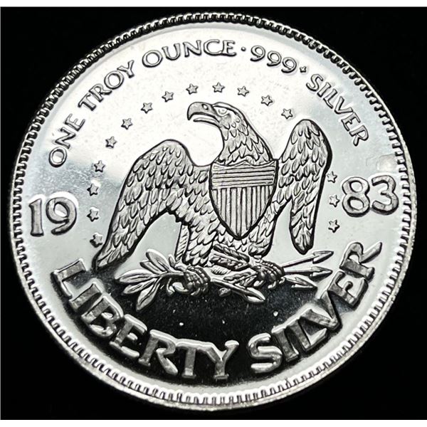 1983 Proof A-Mark Life Liberty Happiness 1 ozt .999 Silver