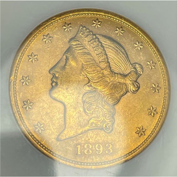 Last Minute! 1893 Gold $20 Liberty Head NGC MS61