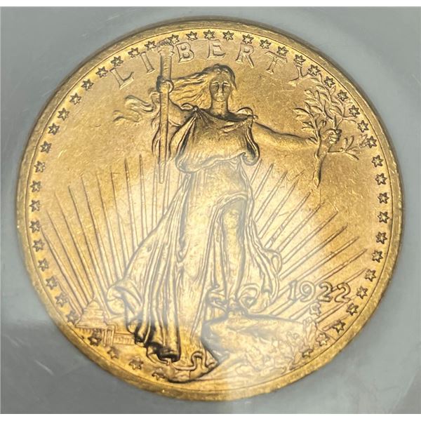Last Minute! 1922 Gold $20 St. Gaudens NGC MS63