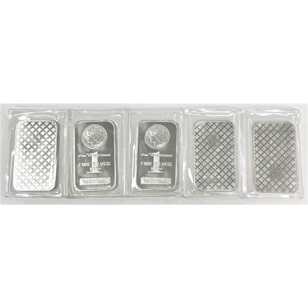 (5) Morgan Design 1 ozt .999 Silver Bar