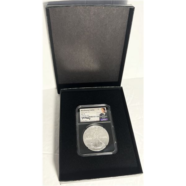 2020 American Silver Eagle NGC MS70 Signed By Edmund C. Moy