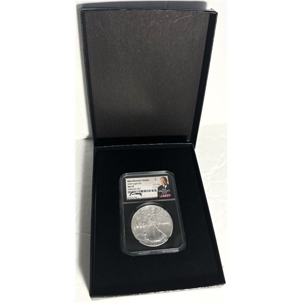 2020 American Silver Eagle NGC MS70 Signed By Edmund C. Moy