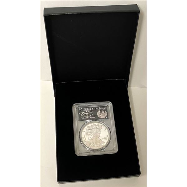 2016-W (2020 WP Mint Private Auction) American Silver Eagle PCGS PR70DCAM Sig. By Thomas S Cleveland