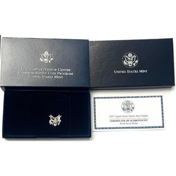 2001 Capitol Visitor Center Commemorative Proof Silver Dollar
