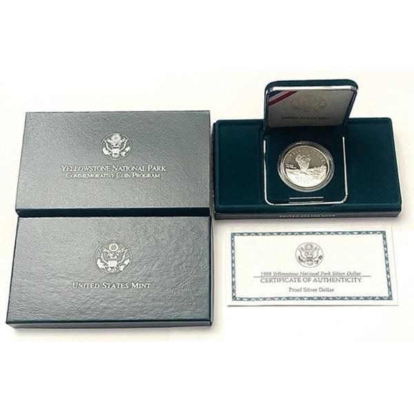 1999 Yellowstone National Park Commemorative UNC Silver Dollar