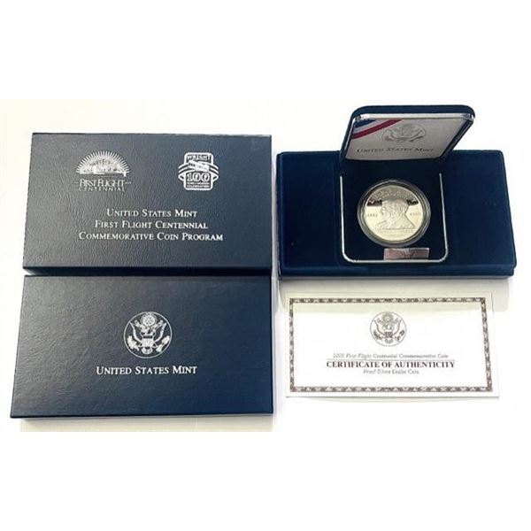 2003 First Flight Centennial Commemorative Proof Silver Dollar