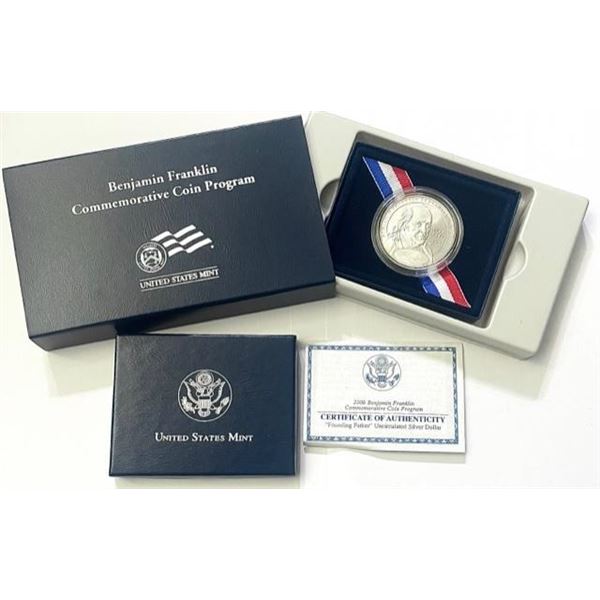 2006 Benjamin Franklin "Founding Father" Commemorative Silver Dollar