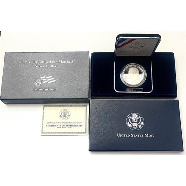 2005 Chief Justice John Marshall Commemorative Proof Silver Dollar