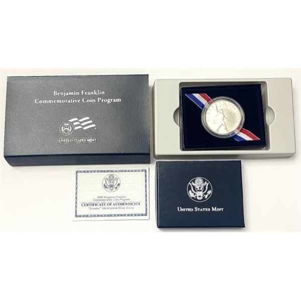2006 Benjamin Franklin "Scientist" Commemorative UNC Silver Dollar