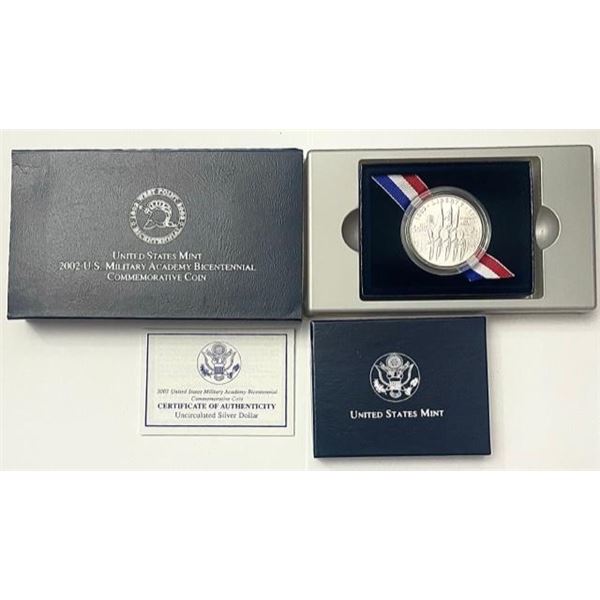 2002 U.S. Military Academy Bicentennial Commemorative UNC Silver Dollar