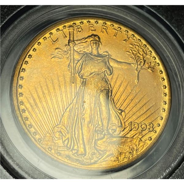 Last Minute! 1908 Gold $20 St. Gaudens PCGS MS65