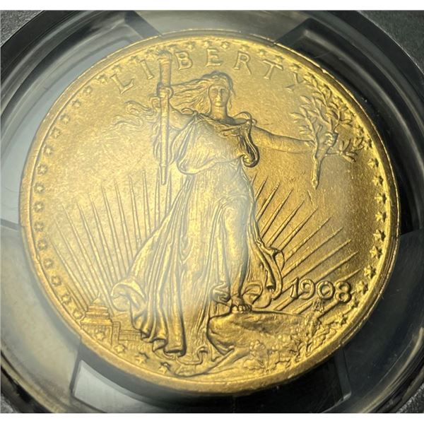 Last Minute! 1908 Gold $20 St. Gaudens PCGS MS65