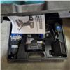 Image 3 : POWER FIST 18V DRILL WITH MAKITA TOOL CASE AND BOX OF WORK LIGHT SPRING ARM LIGHT AND MORE