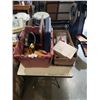 Image 1 : TOTE AND BOX OF ASSORTED TOOLS