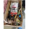 Image 3 : TOTE AND BOX OF ASSORTED TOOLS