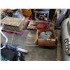 Image 1 : CASED CO2 GAUGE AND BOTTLE, ND BAG OF SCREWS, AND METAL STORAGE RACK