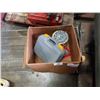 Image 3 : CASED CO2 GAUGE AND BOTTLE, ND BAG OF SCREWS, AND METAL STORAGE RACK