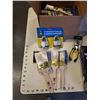 Image 2 : BOX OF NEW PAINTBRUSHES, LOCKS, FLASHLIGHT AND SPRAYER