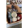 Image 2 : LOT OF HANDMADE BOWL, ICE CUBE TRAY ESPRSSO SET ON SWIVEL RACK AND MORE