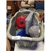 Image 2 : LARGE BASKET AND LAUNDRY HAMPER W/ NEW HYGIENE PRODUCTS AND HOUSEHOLD GOODS