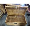 Image 2 : RATTAN TRUNK WITH BRASS ACCENTS