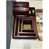 Image 8 : 2 TRAYS OF JEWELRY, PICTURE ALBUM FILE BOX, WOOD SHELVES AND LED CANDLES