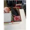 Image 2 : LOT OF PICTURE FRAMES AND BOX OF HOME GOODS INCLUDING SALT LAMP