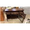 Image 2 : DARK BROWN SERVER WITH BOWED GLASS CABINET DOOR
