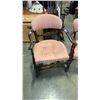 Image 2 : 2 VINTAGE PINK FABRIC ARMCHAIRS