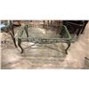 Image 2 : 2 PIECE BEVELLED GLASSTOP COFFEE TABLE SET WITH METAL BASES