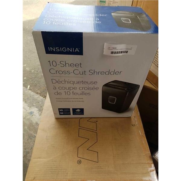 INSIGNIA 10 SHEET CROSSCUT SHREDDER TESTED WORKING