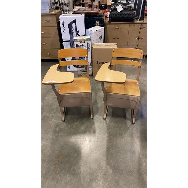 2 VINTAGE SCHOOL WRITING DESKS