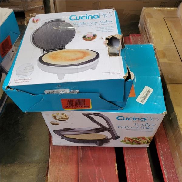 CUCINA PRO TORTILLA AND FLATBREAD MAKER WITH WAFFLE CONE MAKER