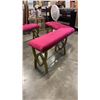 Image 2 : 2 GOLD METAL LEG CORNER BENCHES APROX 6FT