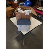 Image 1 : BOX OF HOUSE OLD ITEMS - FOOT SPA, COLEMAN COOLER, KETTLE, ETC