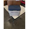 Image 2 : BOX OF HOUSE OLD ITEMS - FOOT SPA, COLEMAN COOLER, KETTLE, ETC
