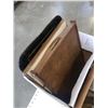 Image 2 : 5 VINTAGE BAR TRAYS AND BOX OF GLASS JARS