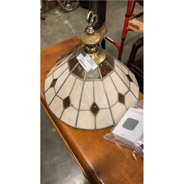 LEADED GLASS HANGING LIGHT