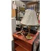 Image 1 : COMPANION SET AND BRASS TABLE LAMP W/ NEW SHADE