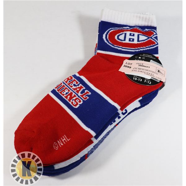 NEW 3PACK MENS MONTREAL CANADIENS ANKLE SOCKS