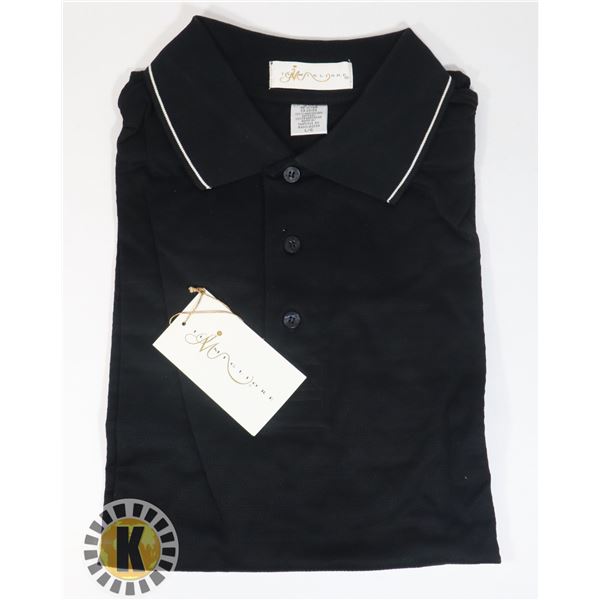 NEW MENS BLACK MERCERIZED COTTON POLO SIZE LARGE