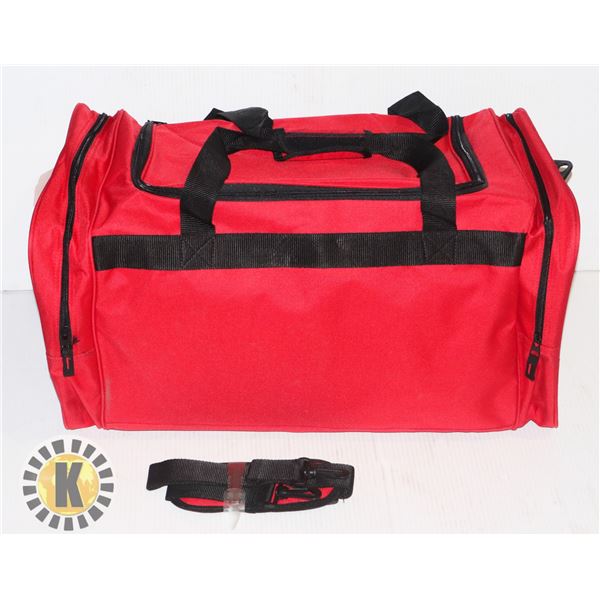 NEW RED GYM/ SPORTS BAG (24  LONG X 12 T X 12 W