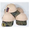 Image 1 : 5 NEW TAN WITH CAMO BRIM ADJUSTABLE SIZE HATS