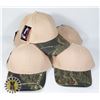 5 NEW TAN WITH CAMO BRIM ADJUSTABLE SIZE HATS