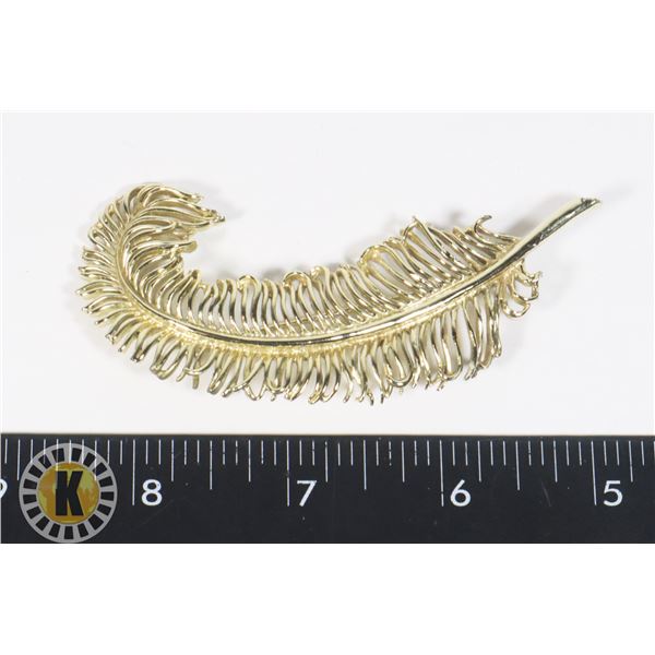 FEATHER DESIGN BROOCH