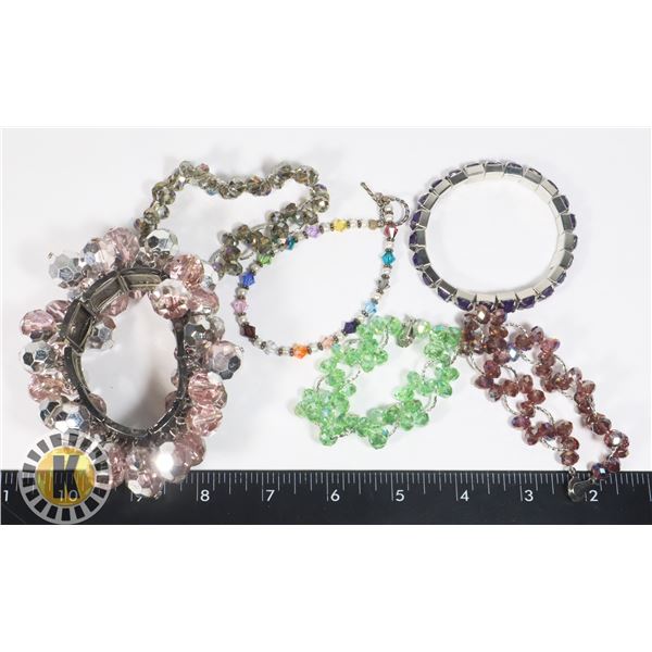 LOT OF SHIMMER BEADED BRACELETS