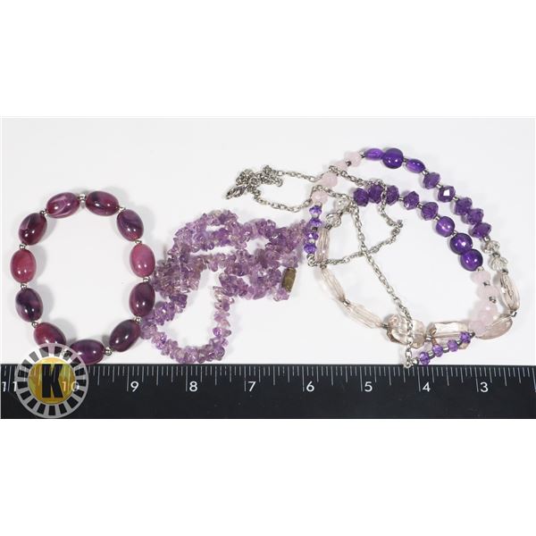 PURPLE BEADED JEWELRY