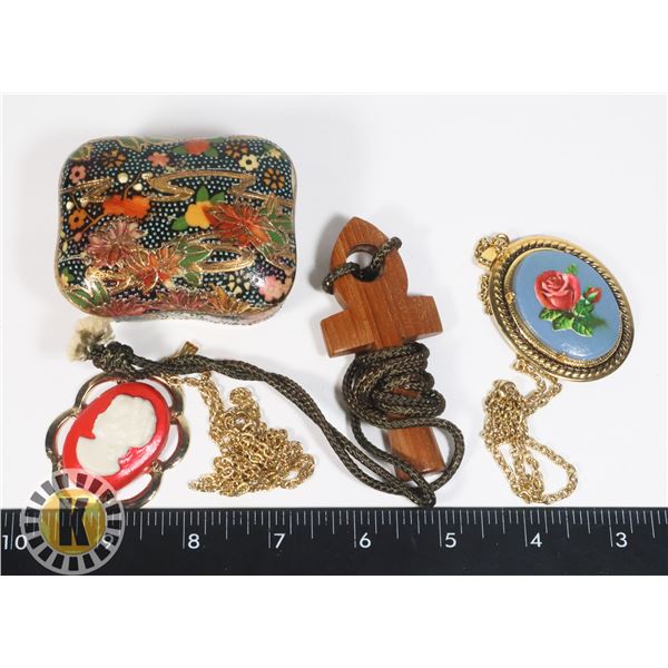 VINTAGE STYLE JEWELRY WITH SMALL JEWELRY BOX